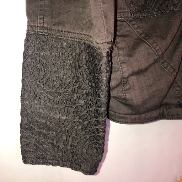 Anthropologie HEI HEI Cotton Utility Hoodie Jacket Crochet Detail Small NWOT - Picture 6 of 9